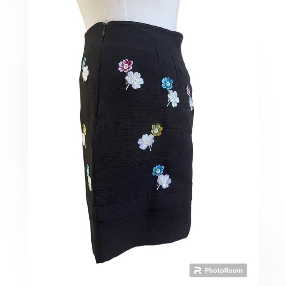 Anthropologie HD in Paris Skirt Cotton & Silk Floral Embroidered 2 NWT Campanula - Picture 3 of 8